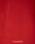 Crimson Red Pure Crepe Silk Handloom Saree 