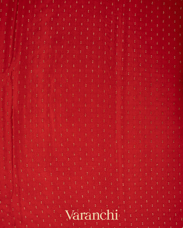 Crimson Red Pure Crepe Silk Handloom Saree 