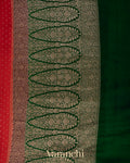 Crimson Red Pure Crepe Silk Handloom Saree 