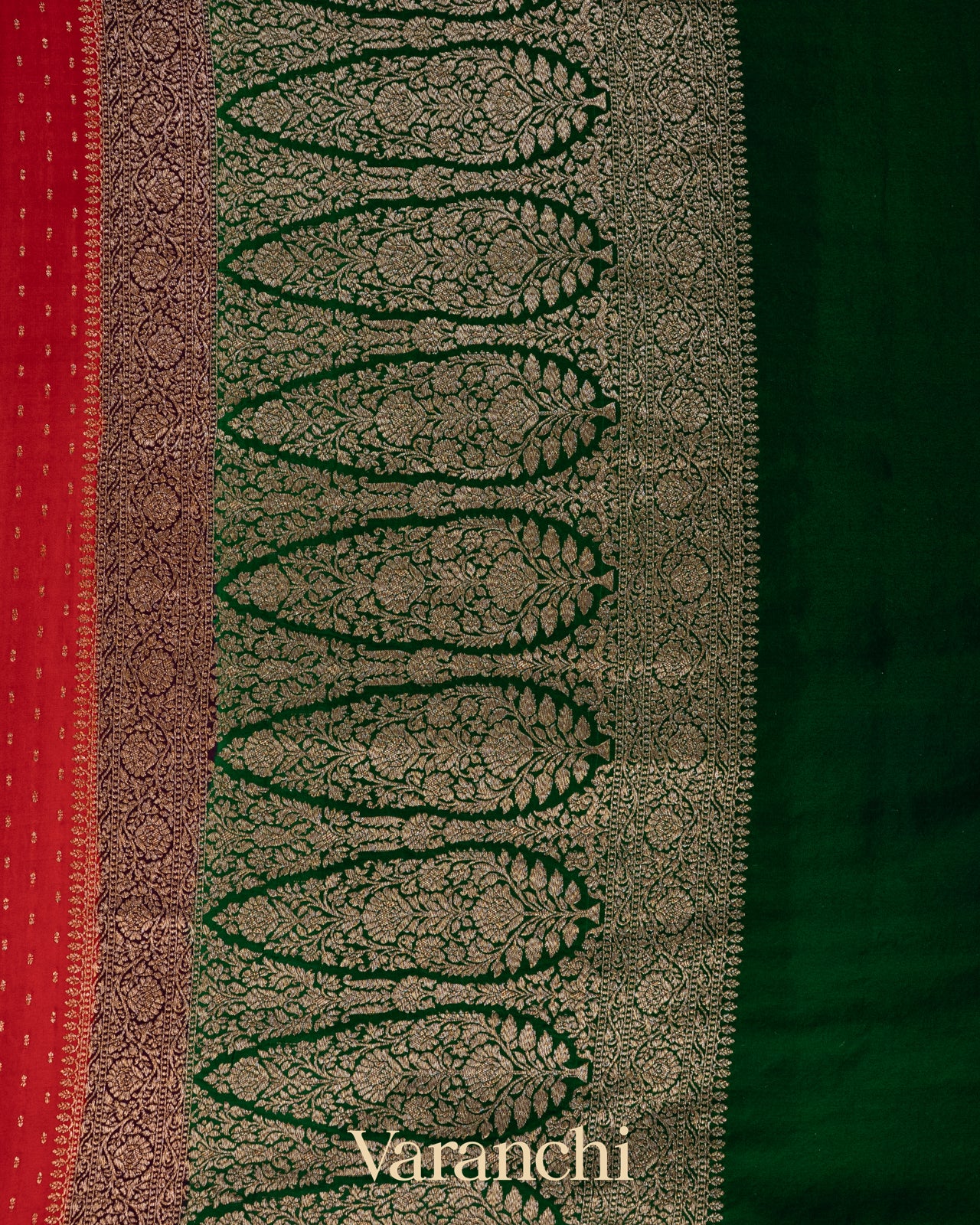 Crimson Red Pure Crepe Silk Handloom Saree 