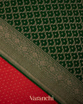 Crimson Red Pure Crepe Silk Handloom Saree 
