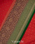 Crimson Red Pure Crepe Silk Handloom Saree