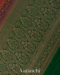 Ruby Red Pure Crepe Silk Handloom Saree