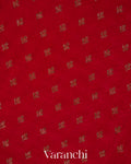 Ruby Red Pure Crepe Silk Handloom Saree