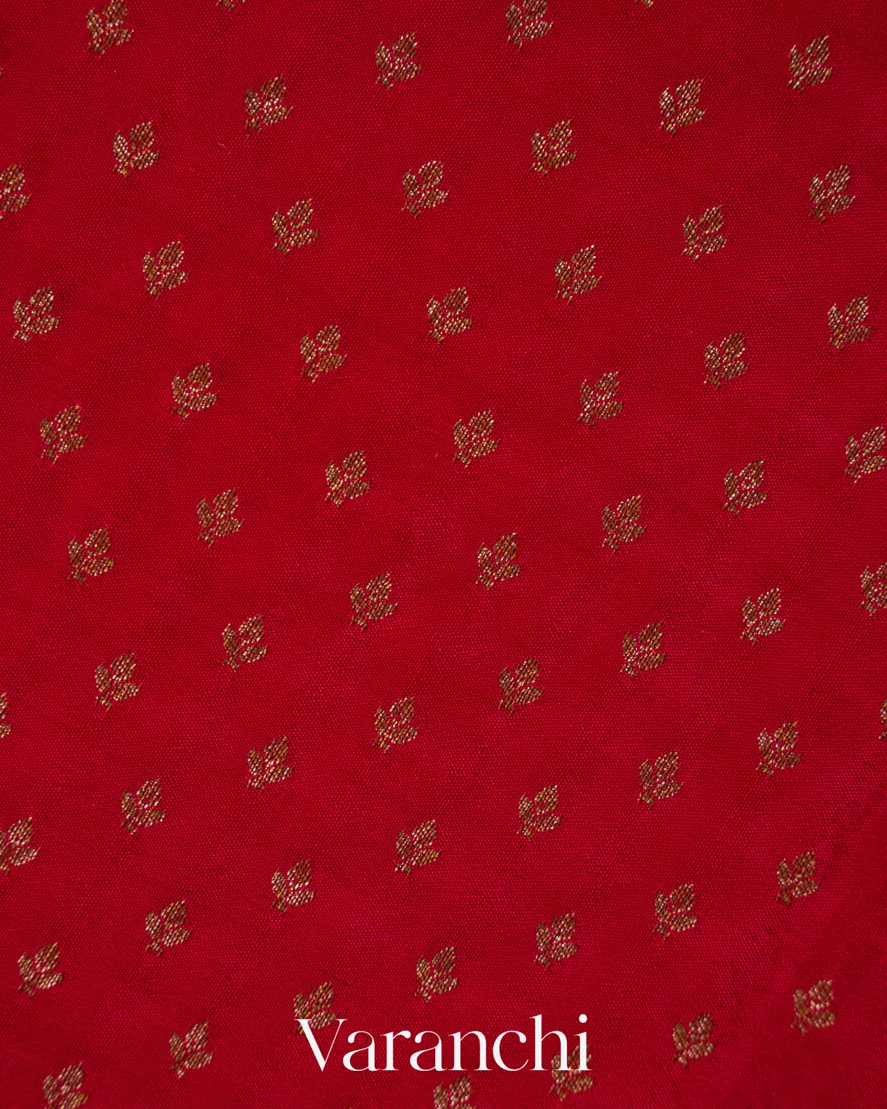 Ruby Red Pure Crepe Silk Handloom Saree