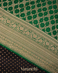 Charcol Black Pure Crepe Silk Handloom Saree 