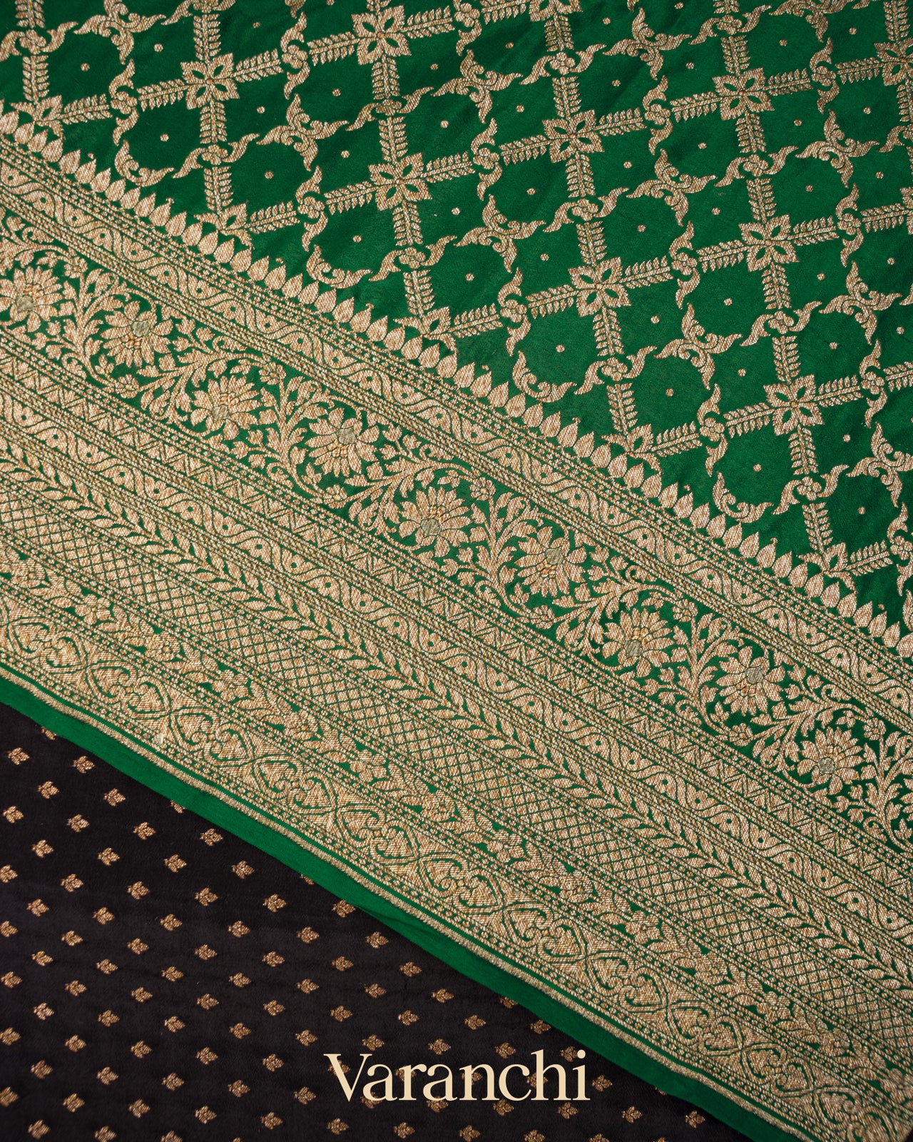 Charcol Black Pure Crepe Silk Handloom Saree 