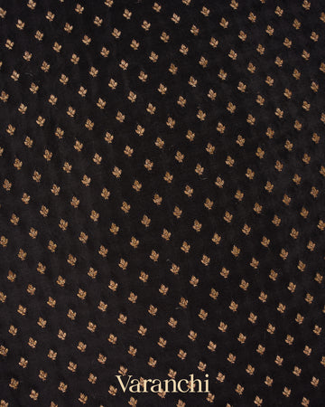 Charcol Black Pure Crepe Silk Handloom Saree 
