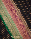 Charcol Black Pure Crepe Silk Handloom Saree 