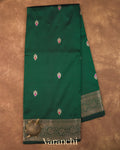 Deep Emerald Green  Pure Katan Silk Handloom Saree