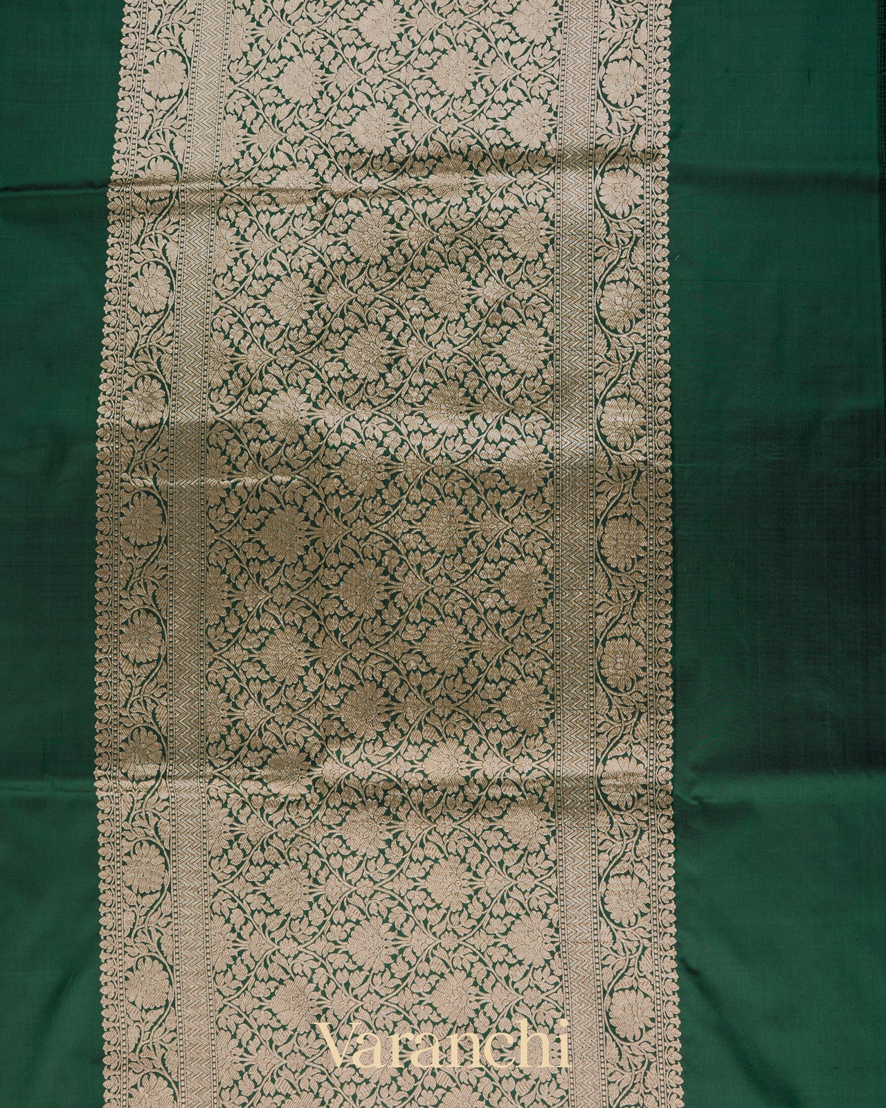 Deep Emerald Green  Pure Katan Silk Handloom Saree