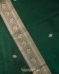 Deep Emerald Green  Pure Katan Silk Handloom Saree