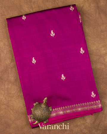 Wine Purple Pure Katan Silk Handloom Saree 