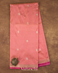 Coral Pink Pure Katan Silk Handloom Saree 