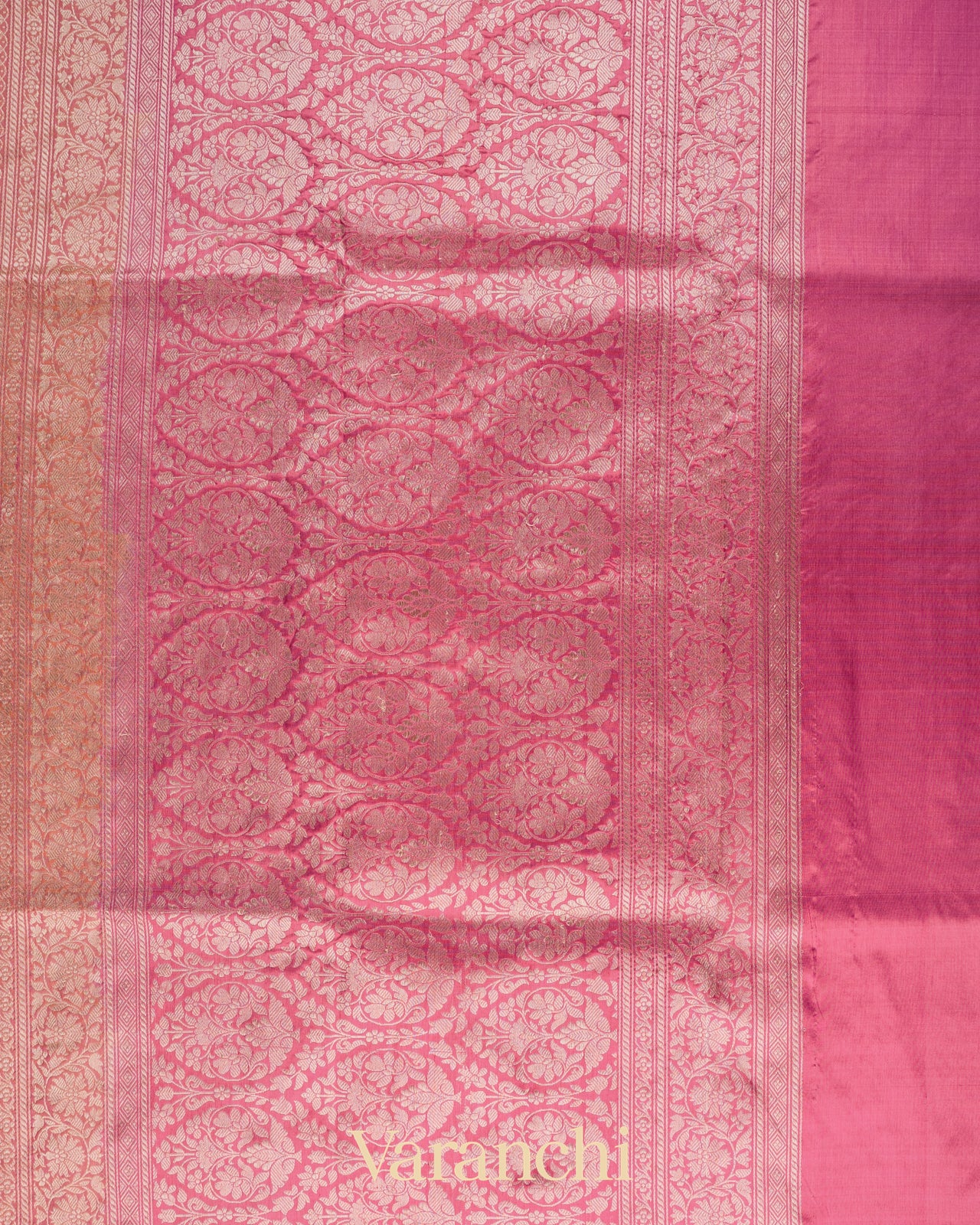 Coral Pink Pure Katan Silk Handloom Saree 