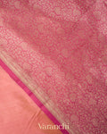 Coral Pink Pure Katan Silk Handloom Saree 