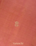 Coral Pink Pure Katan Silk Handloom Saree 