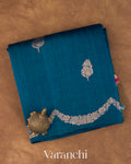 Royal Blue  Pure Raw Silk Handloom Saree