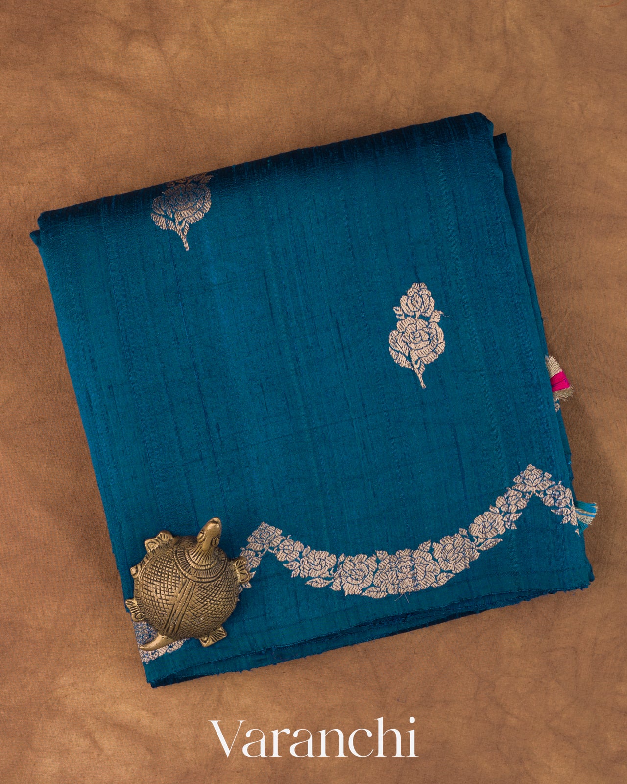 Royal Blue  Pure Raw Silk Handloom Saree