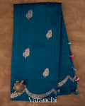 Royal Blue  Pure Raw Silk Handloom Saree
