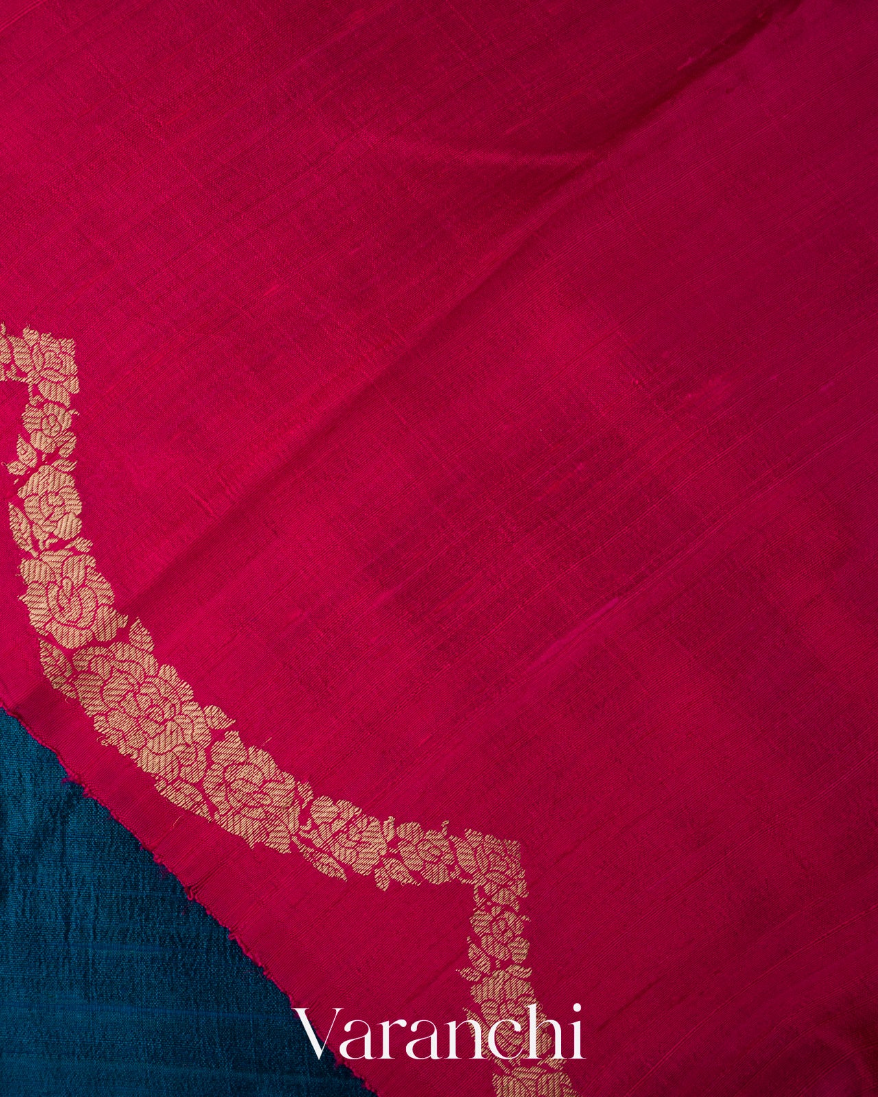 Royal Blue  Pure Raw Silk Handloom Saree