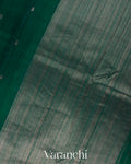 Emarald Green Pure Raw Silk Handloom Saree 