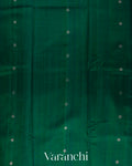 Emarald Green Pure Raw Silk Handloom Saree 