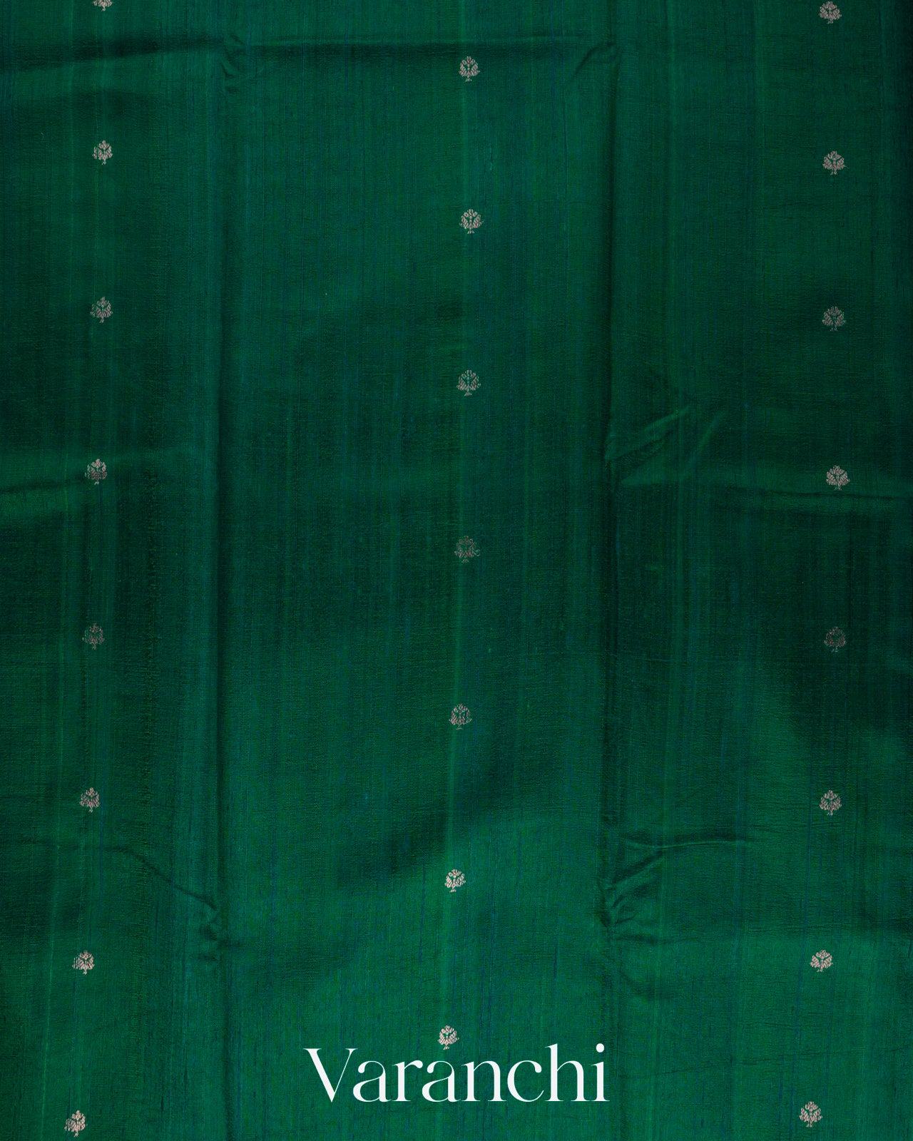 Emarald Green Pure Raw Silk Handloom Saree 