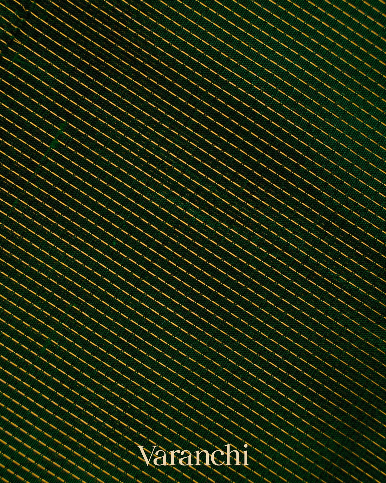 Bottle Green Striped Pure Kanchipuram Silk Cotton Handloom Saree 