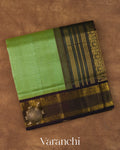 Pista Green Pure Kanchipuram Silk Cotton Handloom Saree