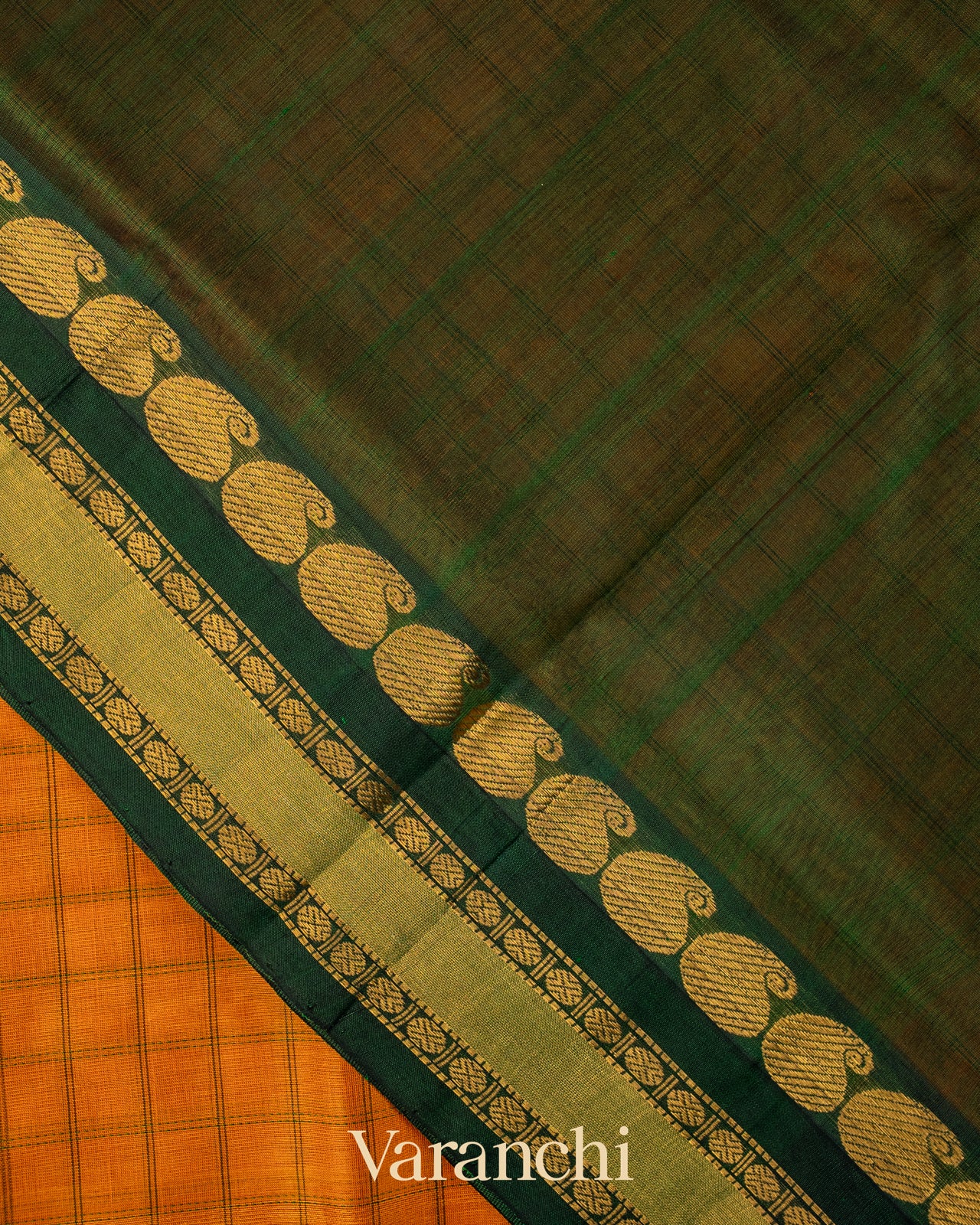 Mango Yellow Pure Kanchipuram Silk Cotton Handloom Saree