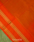 Pista Green Checkerd Pure Kanchipuram Silk Cotton Handloom Saree