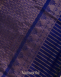 Ivory Checks Pure Kanchipuram Silk Cotton Handloom Saree