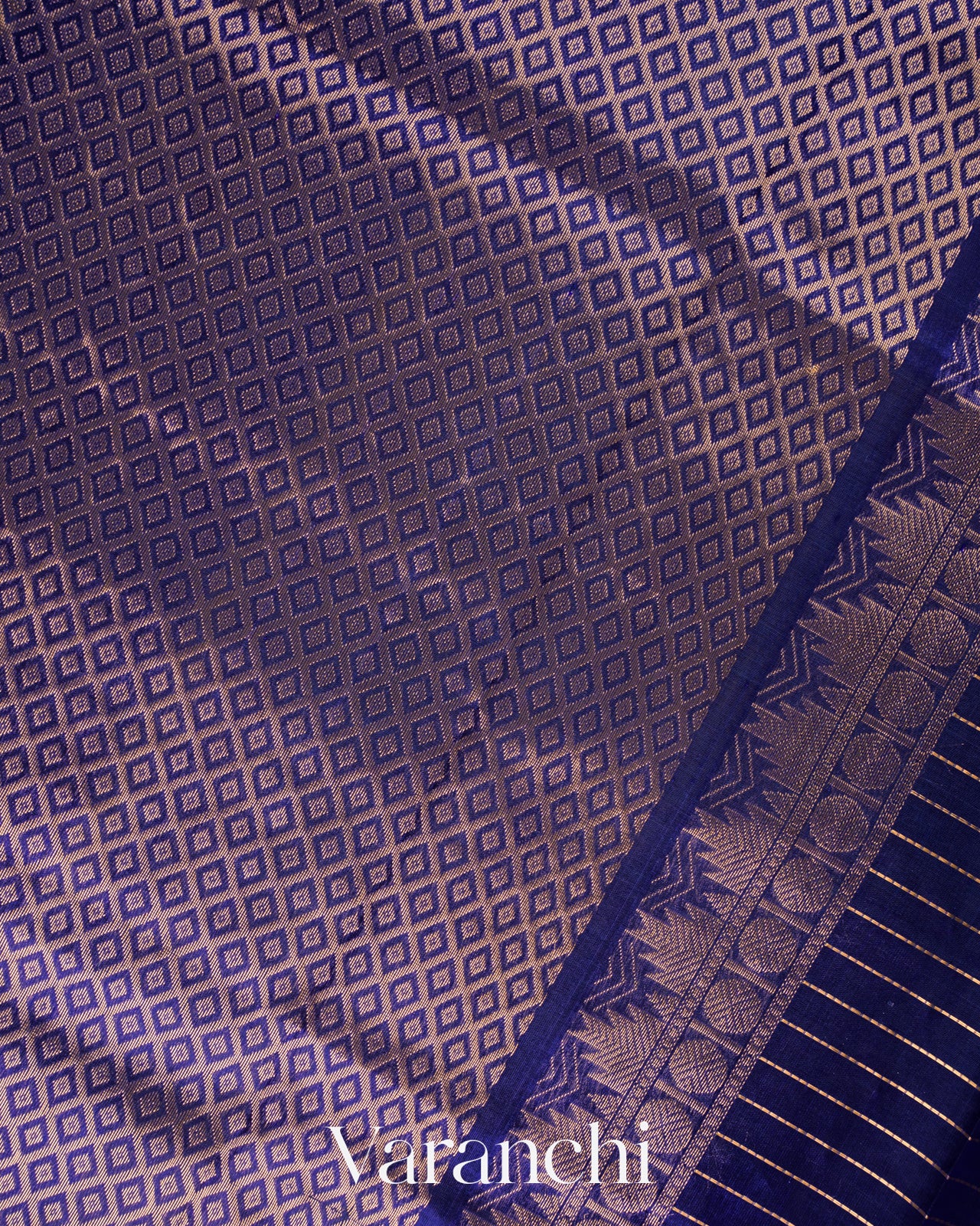 Olive Yellow Checkered Pure Kanchipuram Silk Cotton Handloom Saree 