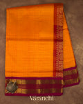 Turmeric Yellow Pure Kanchipuram Silk Cotton Handloom Saree