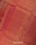 Burnt Red Digital Printed Pure Silk Cotton Tissue Saree 