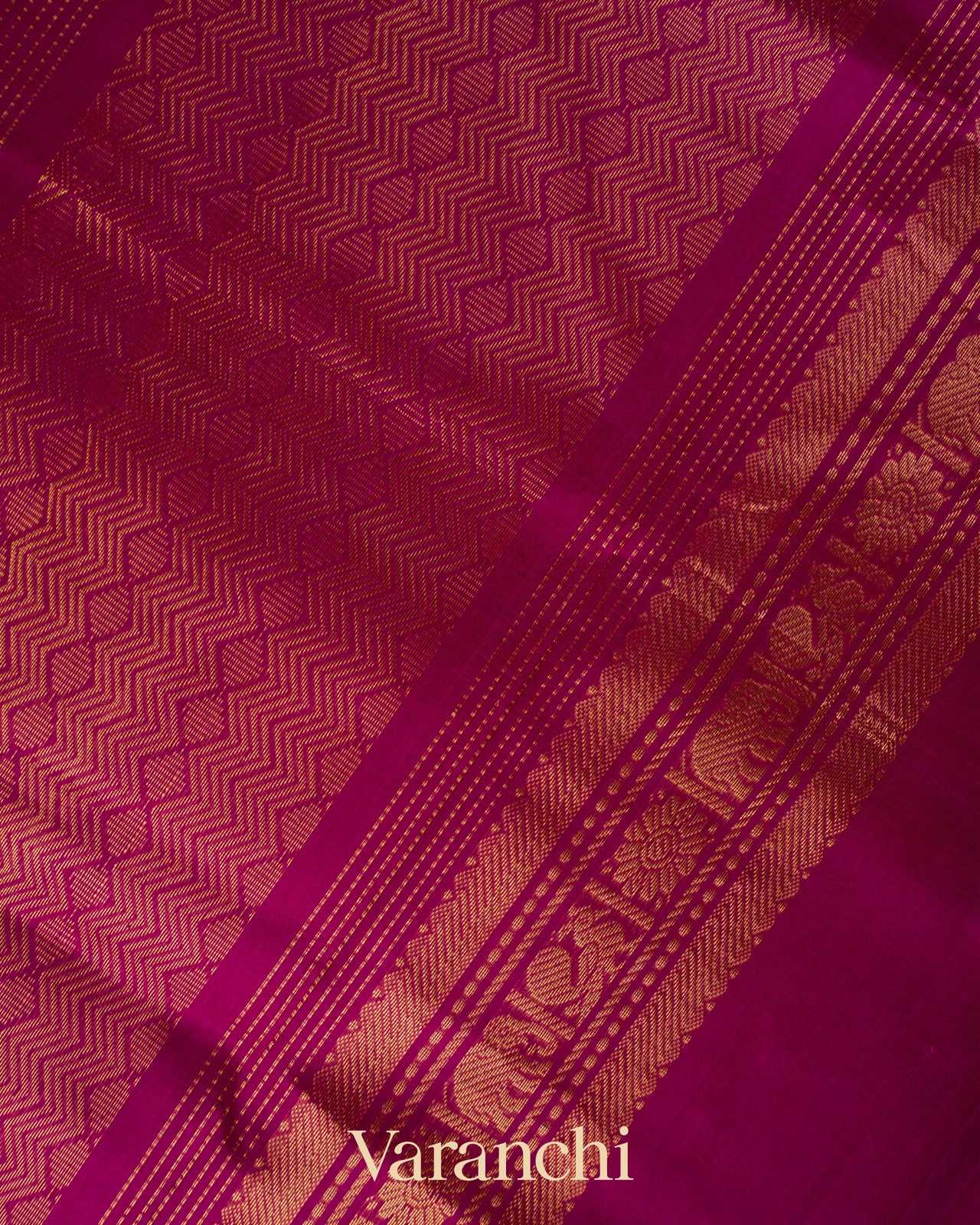 Golden Yellow  Pure Kanchipuram Silk Cotton Handloom Saree 