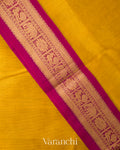 Golden Yellow  Pure Kanchipuram Silk Cotton Handloom Saree 