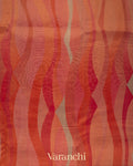 Burnt Red Digital Printed Pure Silk Cotton Tissue Saree 