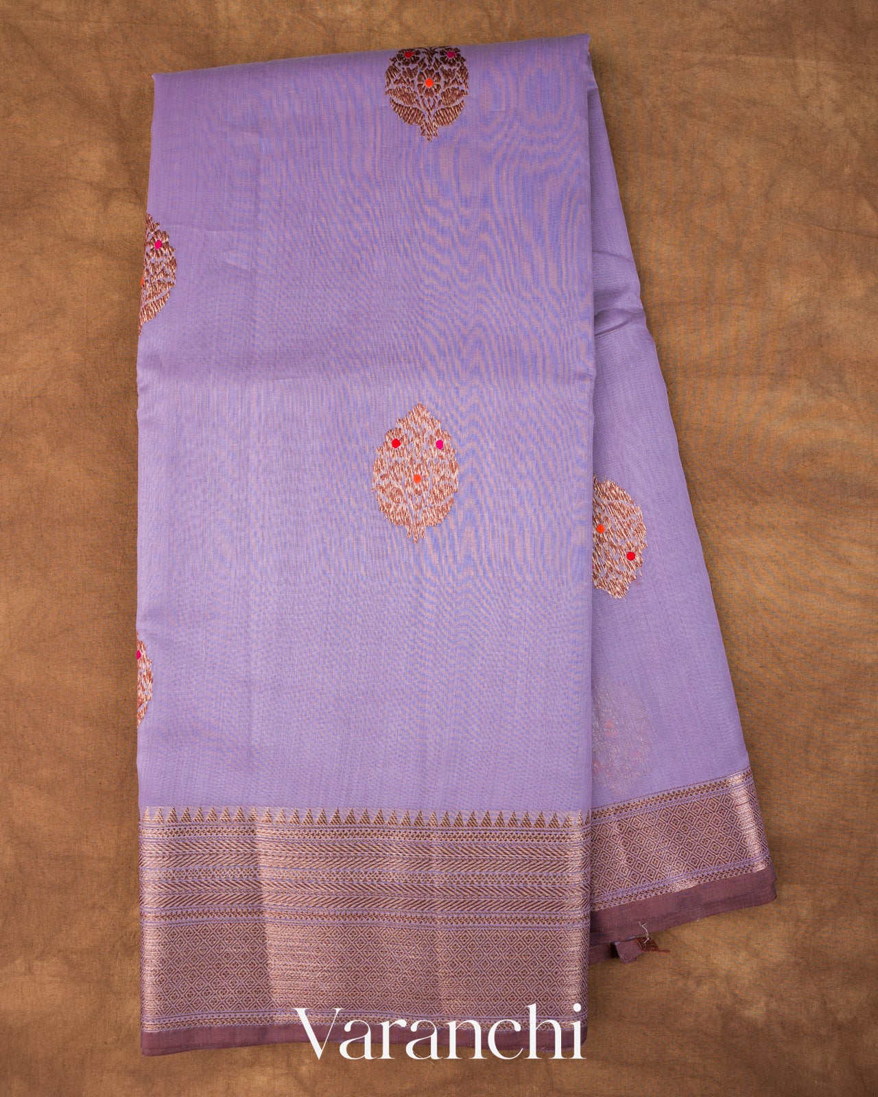 Dusty Lavender Pure Chanderi Silk Cotton Handloom Saree 