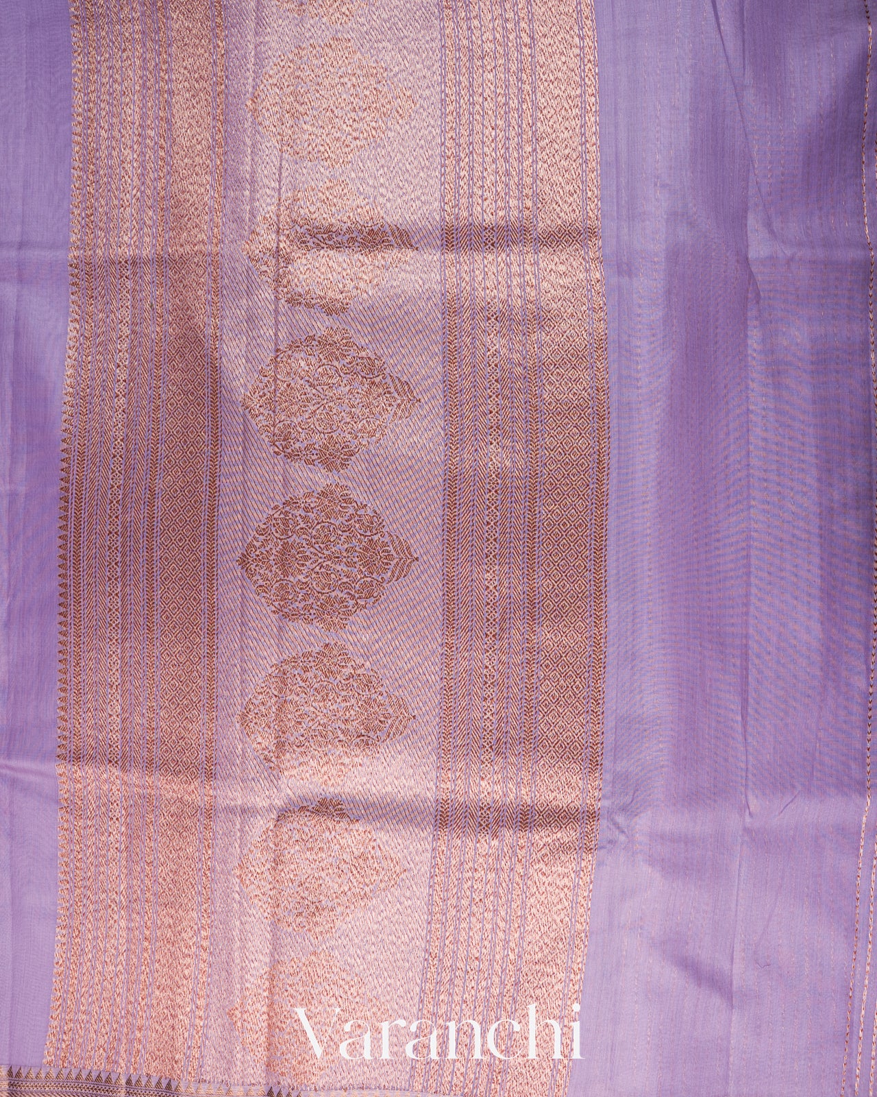 Dusty Lavender Pure Chanderi Silk Cotton Handloom Saree 