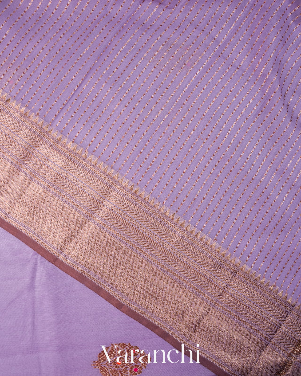 Dusty Lavender Pure Chanderi Silk Cotton Handloom Saree 