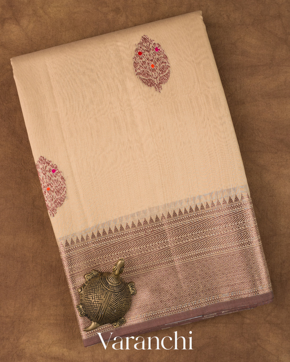 Off White Pure Chanderi Silk Cotton Handloom Saree 