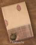 Off White Pure Chanderi Silk Cotton Handloom Saree 