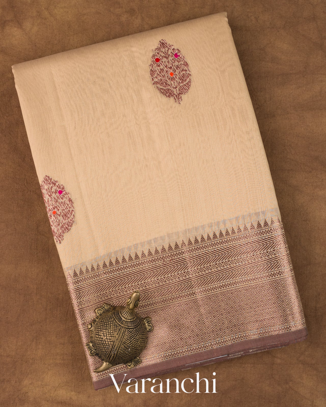 Off White Pure Chanderi Silk Cotton Handloom Saree 