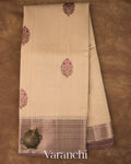 Off White Pure Chanderi Silk Cotton Handloom Saree 