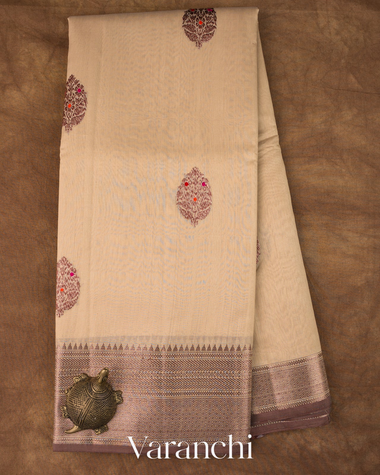 Off White Pure Chanderi Silk Cotton Handloom Saree 