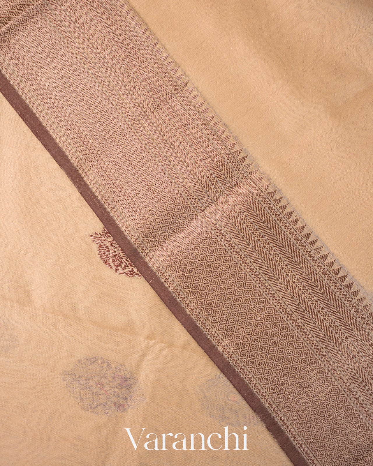 Off White Pure Chanderi Silk Cotton Handloom Saree 