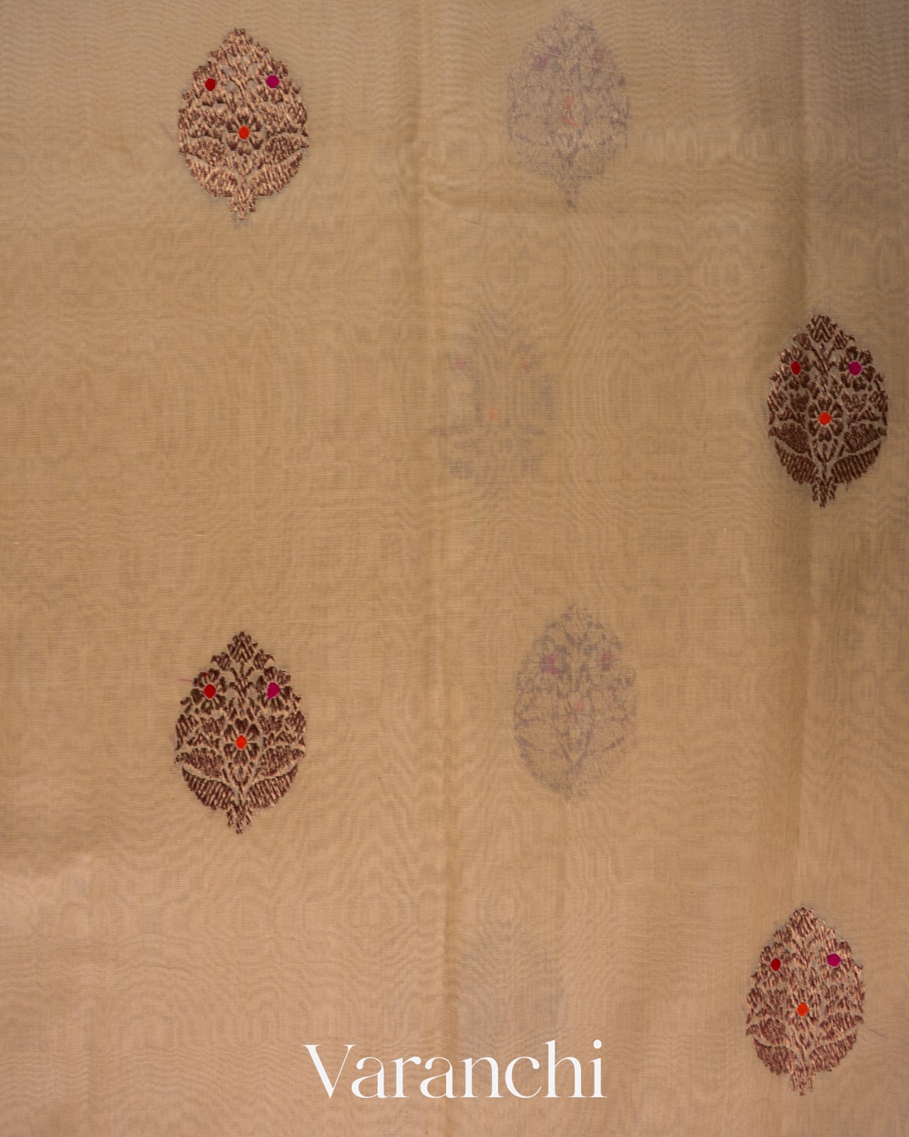 Off White Pure Chanderi Silk Cotton Handloom Saree 