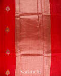 Tulip Red Pure Chanderi Silk Cotton Handloom Saree